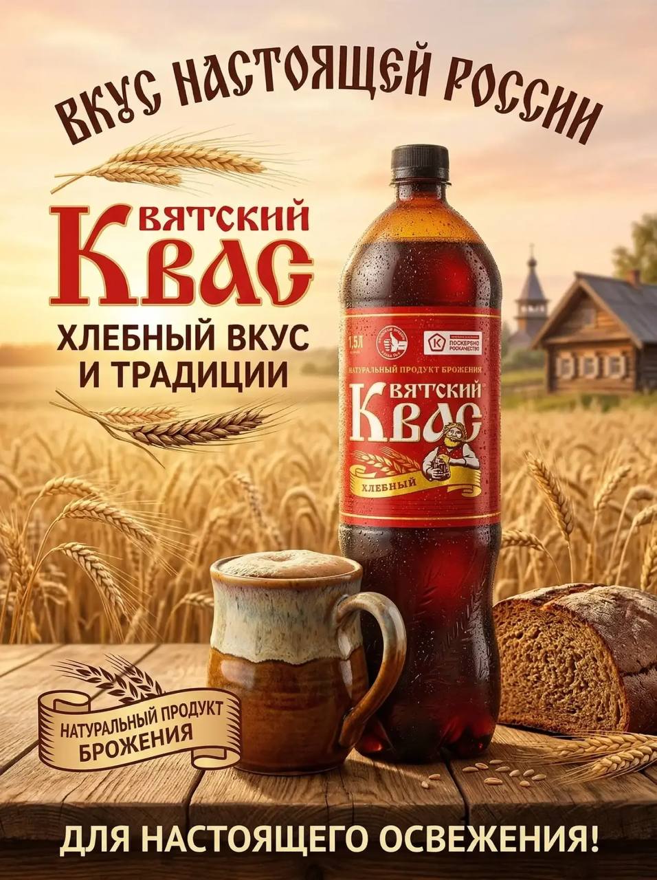 Вятский хлебный квас разливной